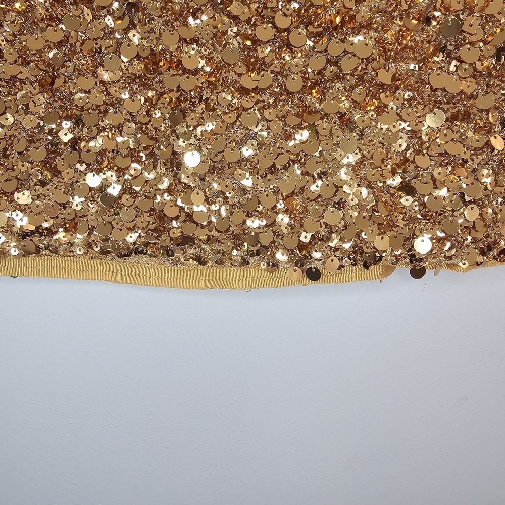 NWT ZARA Gold Sequin Mini Skirt Size S Glam Party Clubwear - Picture 5 of 8